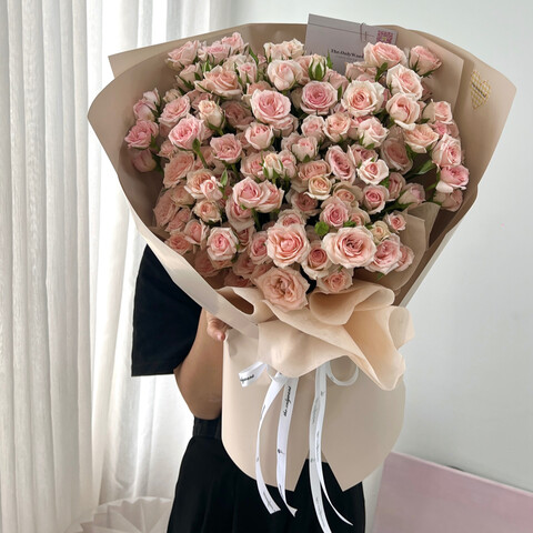 Soft Pink Spray Roses Romance